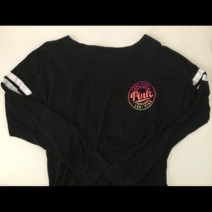 VS pink long sleeve shirt with open back